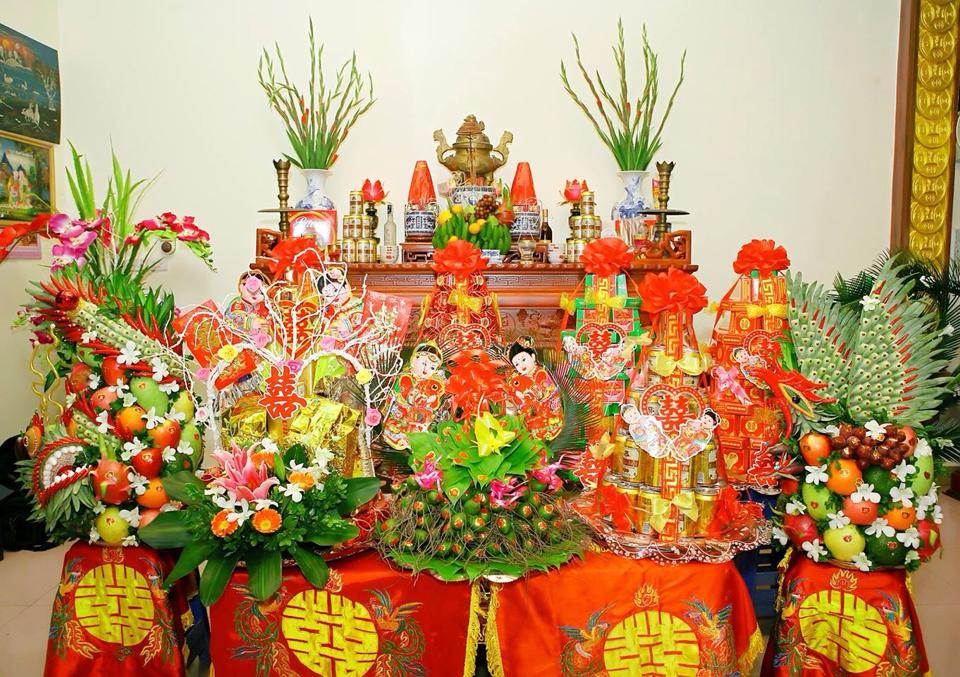 mâm quả cưới hỏi Quách Điêu