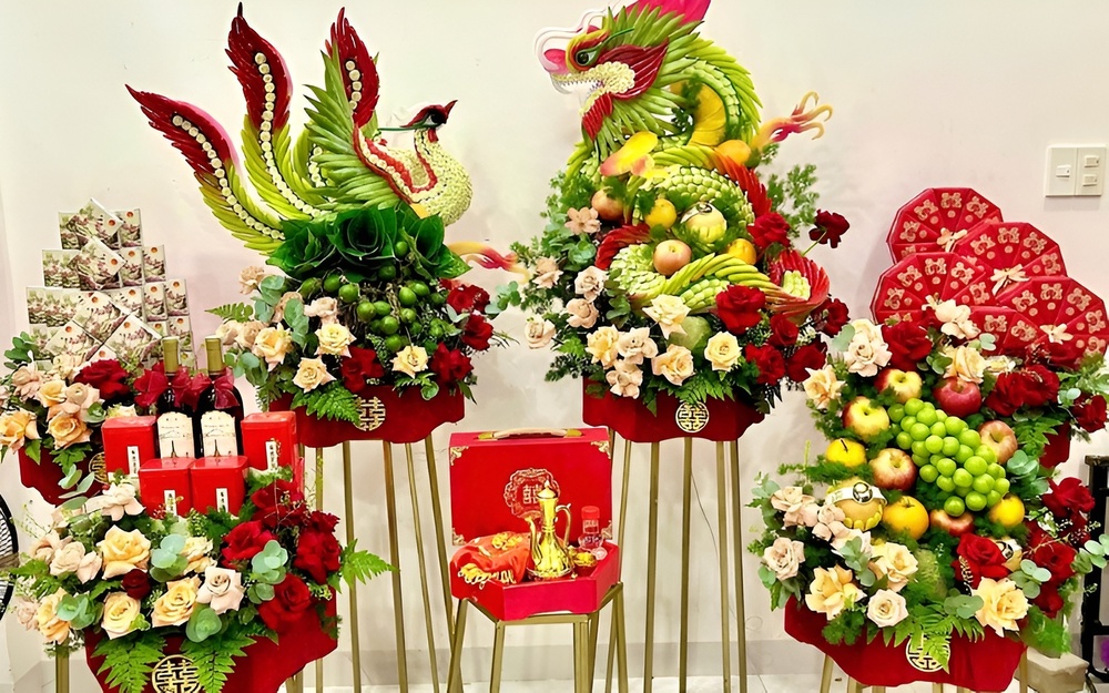 mâm quả cưới hỏi Võ Văn Vân